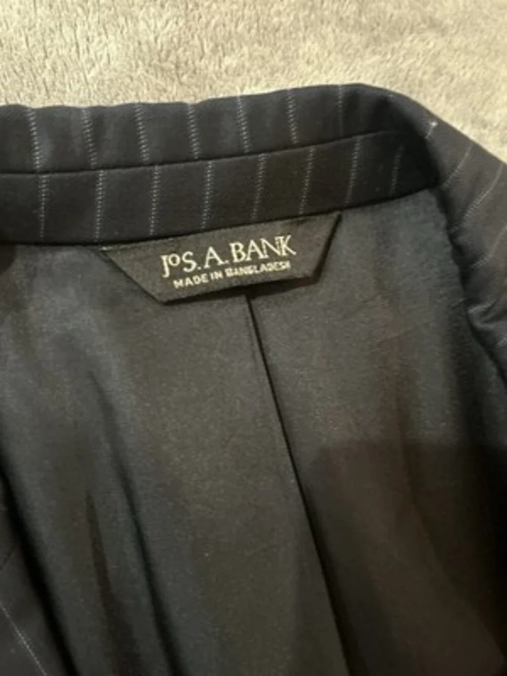Jos. A. Bank Men's Tuxedo Blazer Black Striped 2-Button Notch Lapel 28